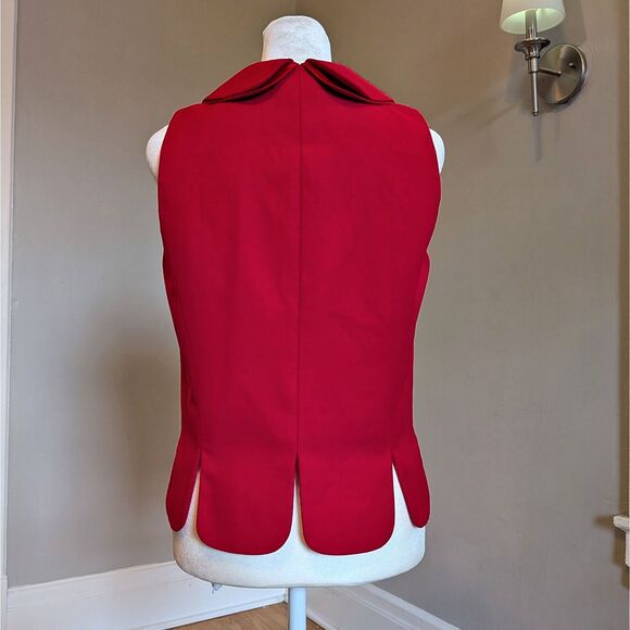 Vintage 90s Warren Red Vest, Satin Bow, Twee Academia, Size 6P - Picture 3 of 6